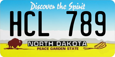 ND license plate HCL789