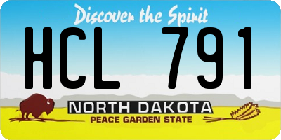 ND license plate HCL791