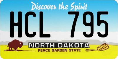 ND license plate HCL795