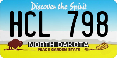 ND license plate HCL798