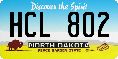 ND license plate HCL802