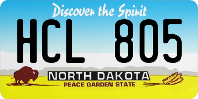 ND license plate HCL805