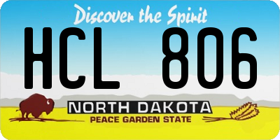 ND license plate HCL806