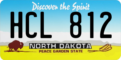 ND license plate HCL812