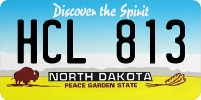 ND license plate HCL813