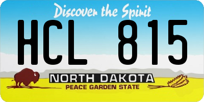 ND license plate HCL815