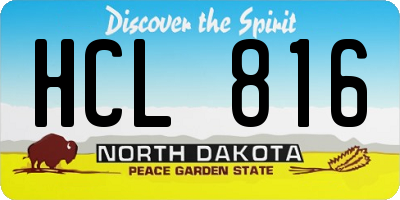 ND license plate HCL816