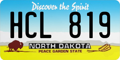 ND license plate HCL819