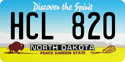 ND license plate HCL820