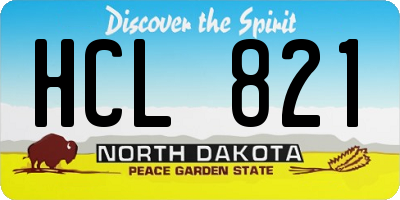 ND license plate HCL821