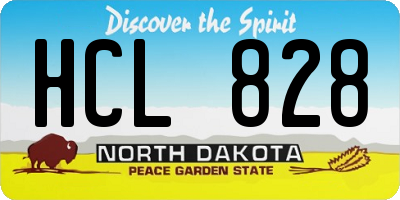 ND license plate HCL828