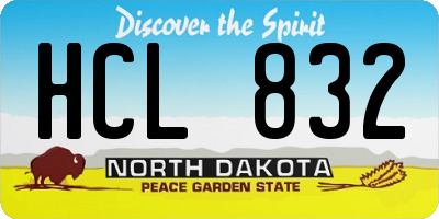 ND license plate HCL832