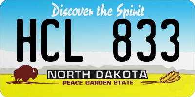 ND license plate HCL833