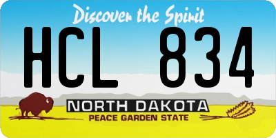 ND license plate HCL834