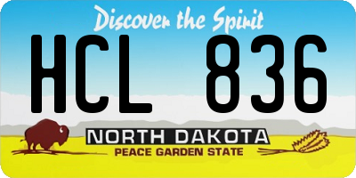 ND license plate HCL836