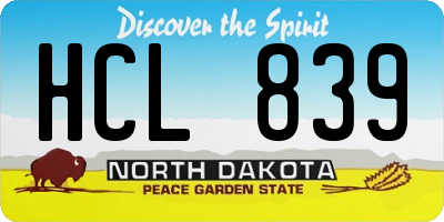 ND license plate HCL839