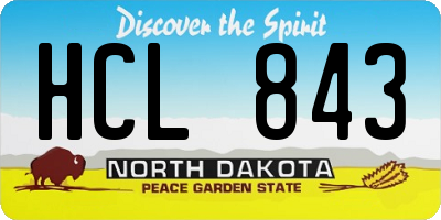 ND license plate HCL843