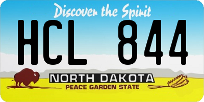 ND license plate HCL844