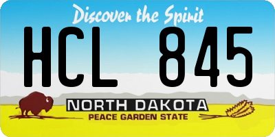 ND license plate HCL845