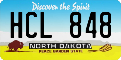 ND license plate HCL848