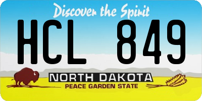 ND license plate HCL849