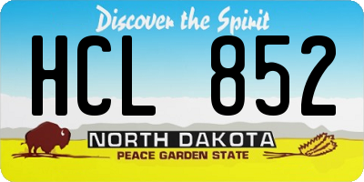 ND license plate HCL852