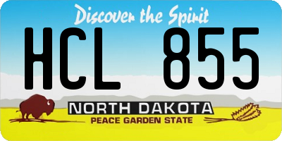 ND license plate HCL855