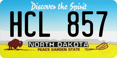 ND license plate HCL857