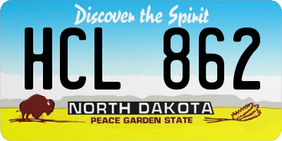 ND license plate HCL862