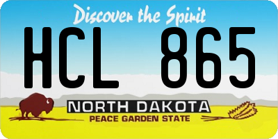 ND license plate HCL865