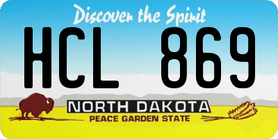 ND license plate HCL869