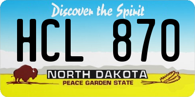 ND license plate HCL870