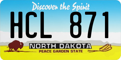 ND license plate HCL871