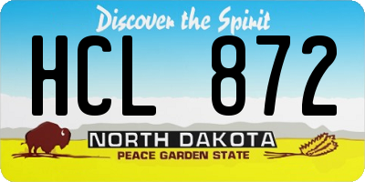 ND license plate HCL872