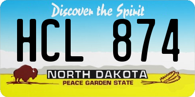 ND license plate HCL874