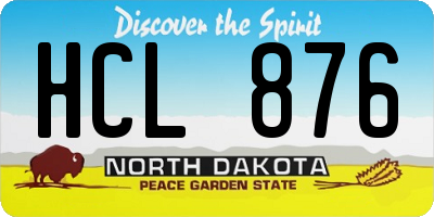 ND license plate HCL876