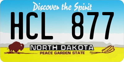 ND license plate HCL877