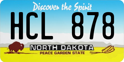 ND license plate HCL878