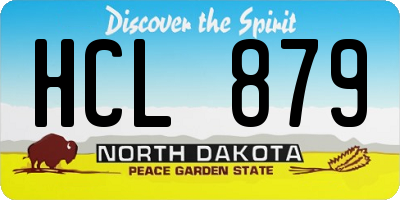 ND license plate HCL879