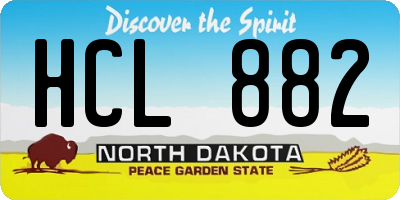 ND license plate HCL882