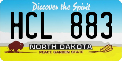 ND license plate HCL883