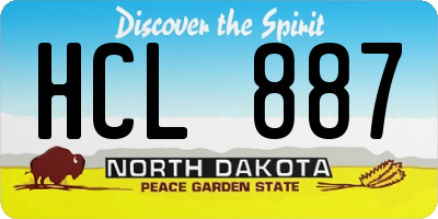 ND license plate HCL887