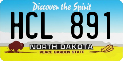 ND license plate HCL891