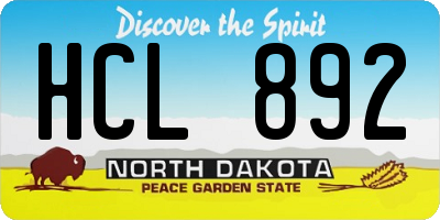 ND license plate HCL892