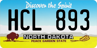 ND license plate HCL893