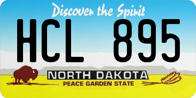 ND license plate HCL895