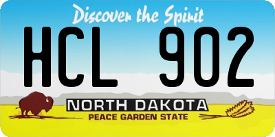 ND license plate HCL902