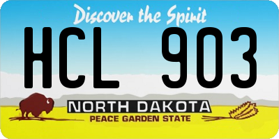 ND license plate HCL903