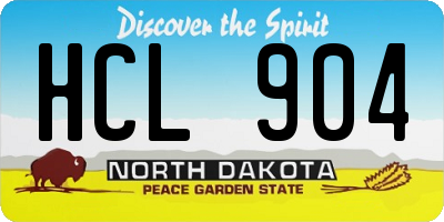 ND license plate HCL904