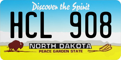 ND license plate HCL908